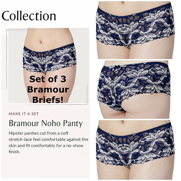 Set of 3! Panties 3XL Briefs Bramour Noho 3XL FITS 35-36" Hipster Boy Short Blue - Picture 1 of 14